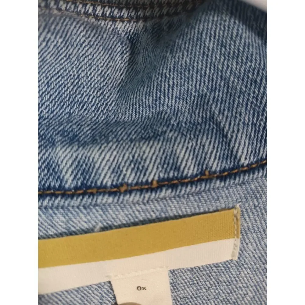 Unbranded Women’s Jacket Size 0x Blue Denim Cotton Button Front Outdoor Casual - Picture 2 of 3